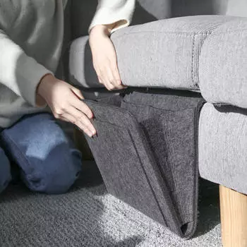 Войлочная подвесная сумка для хранения, многоцелевой однотонный простой удобный органайзер для прикроватного дивана, дивана, телевизора, пульта дистанционного управления, стола, держателя аксессуаров One Size темно-серого