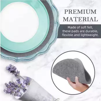 Войлочные разделители для тарелок, серые подкладки для хранения посуды 48 Piece