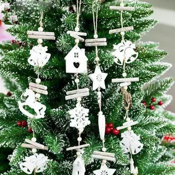 Войлочный деревянный лось веселые рождественские елочные украшения милый подвесной кулон олень ремесло украшение для дома новый год