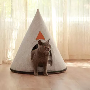 Войлочный домик для кошки, складной, товары для домашних животных, теплое гнездо, палатка, коврик, полузакрытая, уютная кровать