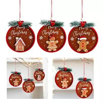 Войлочный пряничный человечек подвесное украшение для рождественской елки фестиваль украшения дома аксессуары праздничные принадлежности B