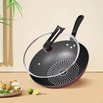 Вок для жарки из нержавеющей стали с крышкой Кухонная утварь Электрическая посуда Индукционные Вок для готовки