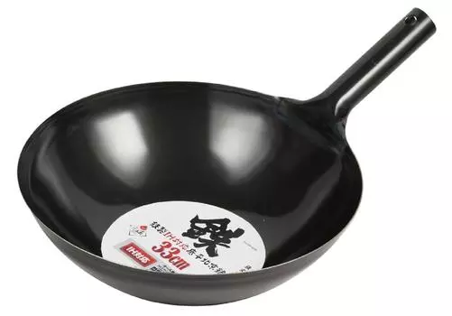 Вок Pearl Metal Black 33 см, железный, совместим с воком IH с плоским дном Peking HB-4226