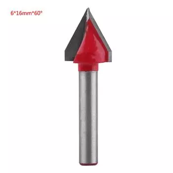 Вольфрамовая сталь деревообрабатывающий фрезерный станок с ЧПУ сверло остроты VGroove режущий инструмент вал 6 мм (6*16мм*60 градусов )
