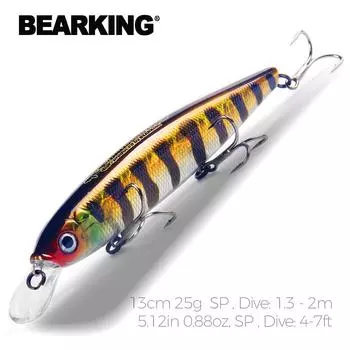 Вольфрамовые шарики Bearking 13 см, 25 г, длинный заброс, хорошая модель, рыболовные приманки, жесткая наживка для погружения, 1,3-2 м, качество, профессиональный гольян A