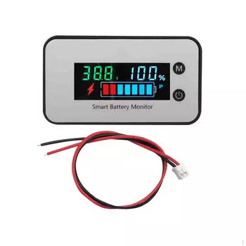 Вольтметр 7-100 В, подсветка, мощность, процент емкости аккумулятора, цветной индикатор для автомобилей и грузовиков A temp alarm