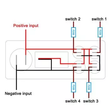 Вольтметр QC3.0 тумблерная панель переключателей 4-клавишная панель переключателей 12-24 В PD для автомобиля RV грузовик ATV UTV кемпер караван автомобильная зарядка синий