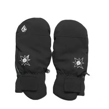 Volcom Unisex Thermal Mittens Resistance Breathability STN Snowboard Size L (Water 10,000mm, 8,000mm) [J68024JA / MITT] Gloves, Black,