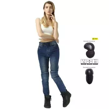 VOLERO Гонки на мотоциклах, повседневные прямые джинсы, брюки с защитой от падения, эластичные брюки для езды на мотоцикле по пересеченной местности, женские эластичные брюки XXS чёрный