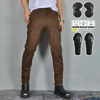 VOLERO + мотоциклетные четыре противоосенние штаны для верховой езды, дышащие мотоциклетные брюки-карго с высокой талией, винтажные противоосенние штаны кофейного цвета 4XL чёрный