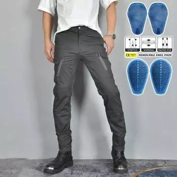 VOLERO + мотоциклетные четыре штаны с защитой от падения, дышащие брюки-карго с высокой талией, серые брюки-карго в стиле ретро 4XL чёрный