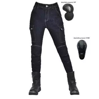 VOLERO + мотоциклетные джинсы, женские эластичные мотоциклетные брюки для защиты от падения с высоты + облегающие женские велосипедные брюки в стиле ретро L синий