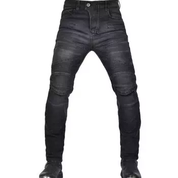 VOLERO + VOLERO + мотоциклетные джинсы мужские + ретро мотоциклетные эластичные брюки для отдыха с высокой талией, облегающие велосипедные брюки M синий