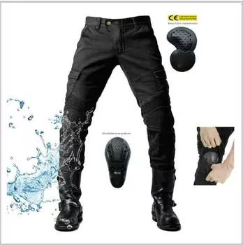 VOLERO + зеленые водонепроницаемые мотоциклетные джинсы + брюки для езды на мотоцикле, рабочая одежда с несколькими сумками, гоночные брюки с защитой от падения для мужчин и женщин 4XL чёрный
