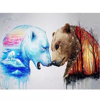 Волк Алмазная вышивка животных ремесла комплект 5D DIY вышивка крестиком мозаика Стразы домашний декор 20X30CM