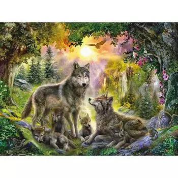 Волк DIY 5D алмазная живопись полный круглый горный хрусталь картины животных Алмазная вышивка крестиком мозаика домашний декор Full Round 20x25CM