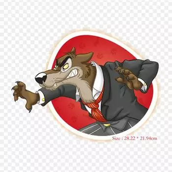 Волк Efteling Efteling Красная Шапочка, железные нашивки для одежды, наклейки-аппликации на одежду, термочувствительная нашивка на заказ