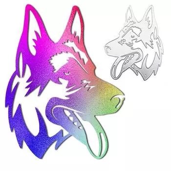 Волк, собака и овчарка, дизайн, металлические штампы для резки, сделай сам, скрапбукинг, тиснение, трафарет, бумага, ремесленный шаблон альбома серебряный