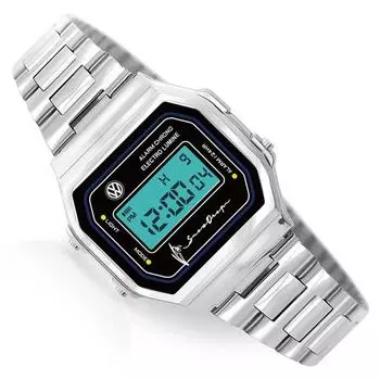 [Volkswagen] Birth Flower Металлические электронные наручные часы VW-Beetle-Flower, популярные корейские часы