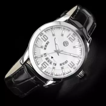 [Volkswagen] Часы с круглой датой и пряжкой, популярные корейские часы