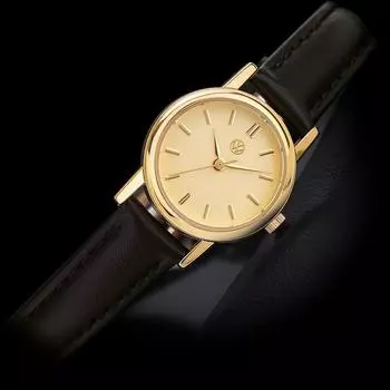 [Volkswagen] Простые круглые золотые аналоговые часы VW-23G, популярные корейские часы