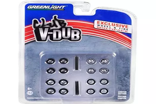 Volkswagen Wheel and Tire Multipack Set of 24 pieces by Club Vee-Dub 1/64 Greenlight
