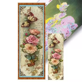 Vollstick-ko-Baumwollgarn 11 CT-Druck Blumen- und Schmetterlings-Kreuzstich DE 4