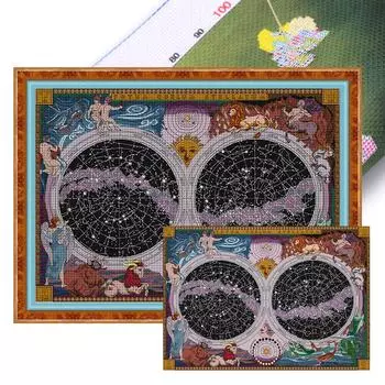 - Vollstndiger Stickgarn aus ko-Baumwolle 14 CT beruckte Nachthimmelkarte Kre