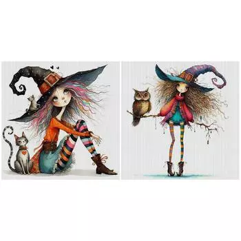 Vollstndiger Stickgarn из ko-Baumwolle 11 CT, разбитый Halloween-Hexe Kreuzsti 1