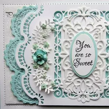 Волна кружева края резки умирает DIY Скрапбукинг бумажная карта декор перфоратор трафарет плесень серебряный