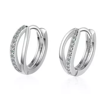 Волна Простые Компактные Модные Циркониевые Сверкающие Классические Серьги-Гвоздики для Женщин Ослепительные Женские Элегантные Аксессуары Ювелирные Изделия, Неподвластные Времени