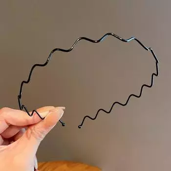 Волнистая Блестящая Металлическая Цветная Повязка на Голову Летняя Новая Модная Повязка для Волос для Женщин Девушек Женская Шикарная Супер Тонкая Блестящая Повязка на Голову Аксессуары для Волос