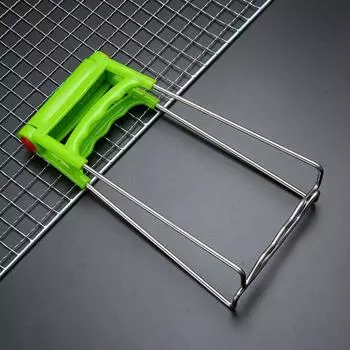 Волнистая конструкция Захват для пароварки Удобная ручка Прочный зажим для сковороды из нержавеющей стали с защитой от ожогов зелёный