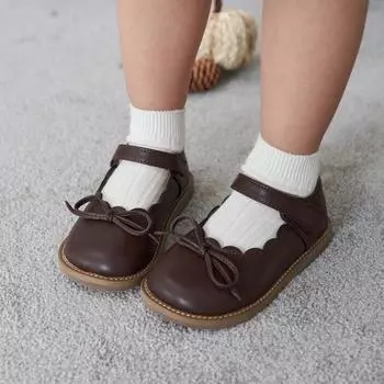 Волнистая обувь на плоской подошве для девочек Baby Jam коричневая-A124 140