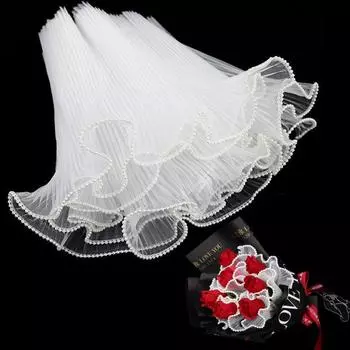 Волнистая пряжа жемчужный край букет упаковочная бумага сетка против морщин гофрированная бумага для цветочного магазина принадлежности свадьба день рождения украшения 27cmX4 meters