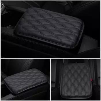 Волнистая вышивка из искусственной кожи, автомобильный подлокотник, коврик для центральной консоли, подлокотник, защитная подушка, авто подлокотники, коробка для хранения, накладка чёрный