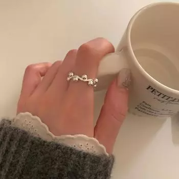 Волнистое кольцо для женщин, серебряный цвет, регулируемые открывающиеся кольца, простое модное открытое кольцо, темпераментное кольцо для девушки, изысканные ювелирные изделия