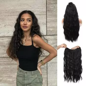 Волнистые синтетические волосы 18/22/26 дюймов на 4 клипсах для наращивания волос, термостойкий длинный парик, парик из высокотемпературного волокна