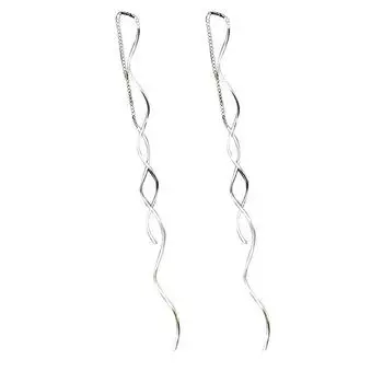 Волнистые тонкие серьги для женщин, супер фея, длинные волнистые серьги с кисточками