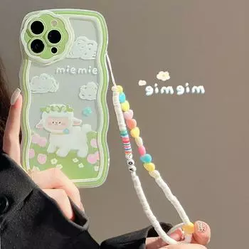 Волнистый браслет с милым мультяшным овечьим лугом, 3d чехол для телефона, силиконовый чехол для Iphone 13 Pro Max 12 11 X Xr Xsmax 8 7 Plus, чехол For iphone 12pro