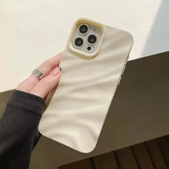 Волнистый чехол для телефона iPhone 11, чехол для iPhone 15, 14, 13, 12 Pro Max XR XS Max X 7 8 Plus SE 2020, противоударный бампер, однотонный чехол For iPhone 15Pro Max