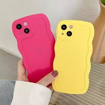 Волнистый силиконовый чехол ярких цветов для телефона, противоударный чехол для iPhone 15 14 Pro Max 13 12 11 XR 8 Plus iPhone 14 Pro Max чёрный