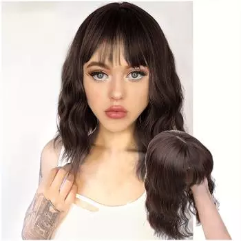 Волнистый топ для волос с челкой, синтетическая заколка для наращивания волос для ежедневного использования, аксессуары для волос