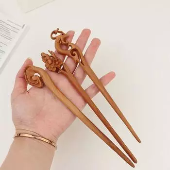 Волнообразные шпильки для волос женские шпильки ханьфу китайские вилки для волос деревянные палочки для волос корейские заколки для волос G
