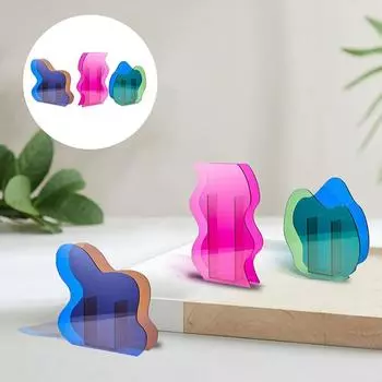 Волнообразный гидропонный цветочный контейнер, стильный настольный цветочный горшок, акриловые гидропонные вазы для офиса Style 2