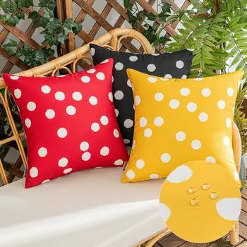 Волновая точка водонепроницаемый открытый чехол для подушки для садовой мебели подушки сиденья скамейки чёрный