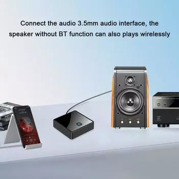 Волоконно-оптический беспроводной аудиоадаптер BT 5.0 2-в-1 BT Receive Transmit AUX Plug And Plays Adapter BT чёрный