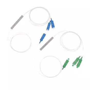 Волоконно-оптический Plc разветвитель 1X2 Sc/Apc Sc/Upc Mini Blockless 1*2 Sc Apc/Upc разъем Волоконно-оптический разветвитель Ftth одномодовый 0.6x6cm синий