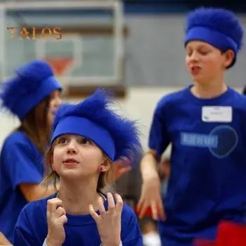 Волосатый костюм повязка на голову пустой верхний дизайн повязка на голову парик декор эластичный мягкий головной убор веер аксессуар для волос синий