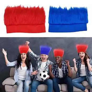 Волосатый костюм повязка на голову пустой верхний дизайн повязка на голову парик декор эластичный мягкий головной убор веер аксессуар для волос синий